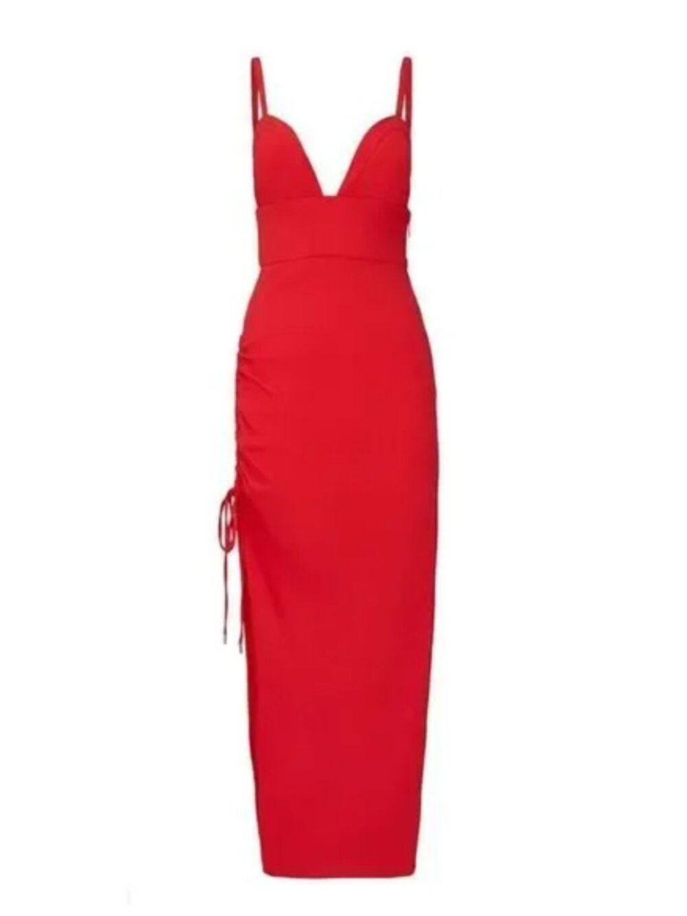 Prabal Gurung Drawstring Ruched Bodycon Cocktail Party Dress Red $895 Sz 6 - Picture 6 of 9